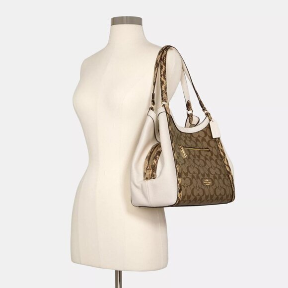 Brand New Coach Kristy Shoulder Bag In Colorblock Signature Canvas - Picture 4 of 5